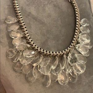 Gray and lucite statement necklace